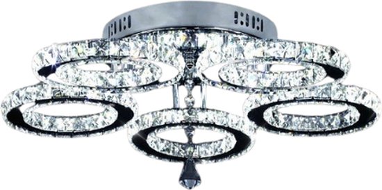 Lustre en cristal GreeLustr - Plafonnier - Plafonniere - Cristal - Lampe - LED - Lumière Wit chaude - Argent