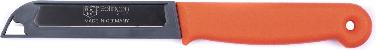Solingen Schilmesje – RVS Glad – 18,5 cm met Blade Cover – Oranje