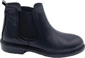 Chelsea boots- Heren laarzen- Nette schoenen 1029- Leer- Zwart- Maat 41