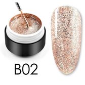 Glittergel B02 - UV gel - Gellak - Nagelverzorging - Nagelversiering - Nail art - Glitters