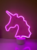LED unicorn lamp met neonlicht - roze neon verlichting - 29.5 x 24 x 8.5 cm - Tafellamp - Nachtlamp - Decoratieve verlichting - Woonaccessoires
