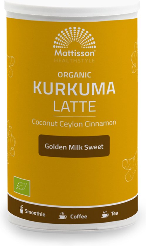 Mattisson - Biologische Kurkuma Latte - Gezoet - 175 Gram