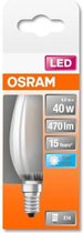 Osram Parathom Retrofit Classic LED E14 Kaars Mat 4W 470lm - 865 Daglicht | Dimbaar - Vervangt 40W.