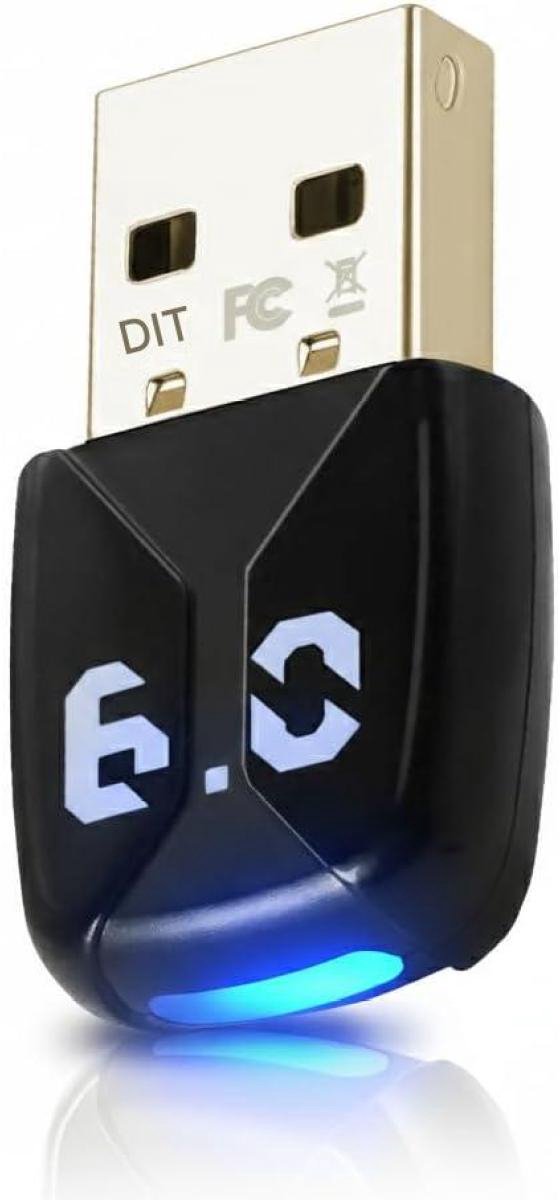 carmdering - Bluetooth 6.0 USB Adapter – PC Bluetooth Dongle – Draadloze Ontvanger – Plug En Play Installatie – Duurzame Kunststof – Compact Design Met LED – 1 Stuk
