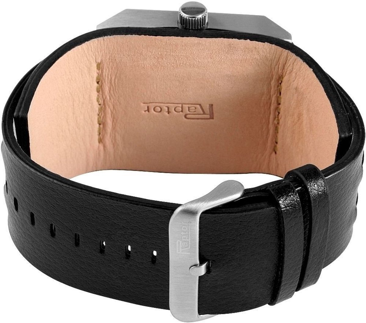 Raptor Herenhorloge van echt leer RA20078 Raptor herenhorloge met echte leren band