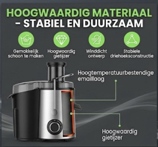 HOMELUX Slow Juicer 220W - 126mm XXL - Vulopening voor hele vruchten - Elektrische koudperssapcentrifpge - INCL 2 bekers en schoonmaakborstel van Homelux — afbeelding 3
