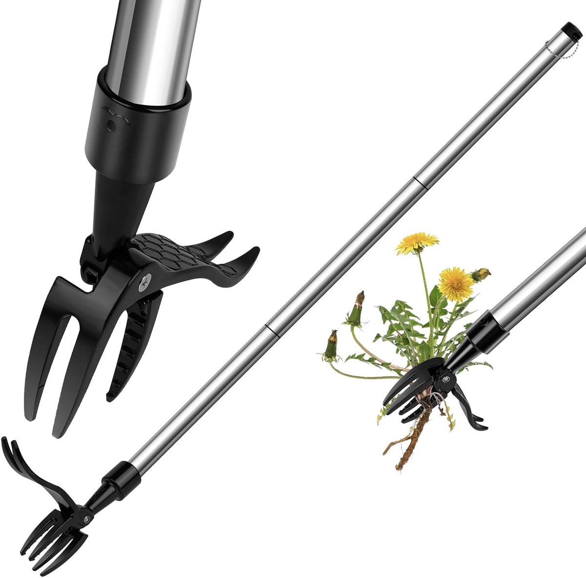 100 cm onkruidsteker van aluminiumlegering met handvat - onkruidverwijderaar voor tuin en gazon