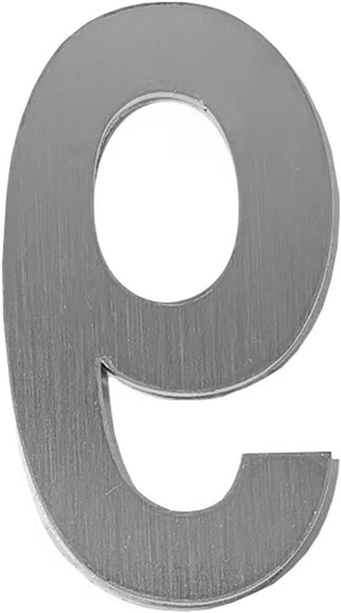 Huisnummer - Deurbordje Cijfer - Huis Markeren - Zelfklevend Metaal - 75mm - Zilver