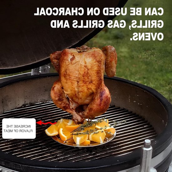 Stainless Steel Kippenhouder voor Grillen en Oven - Ideaal voor Barbecue en Kookaccessoires, 1 Stuk — afbeelding 4