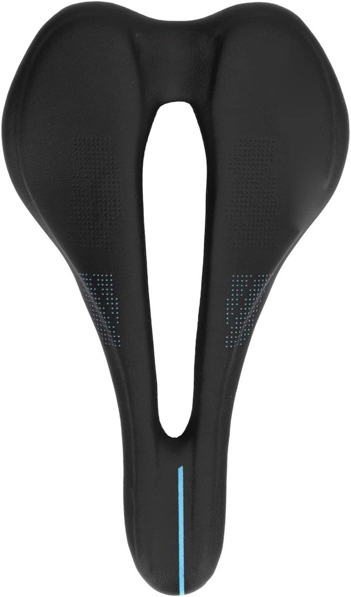 Fietszadel - Comfort zadel - Mountainbiken - Ergonomisch hol ontwerp - 100 kg draagkracht - Zwart blauw
