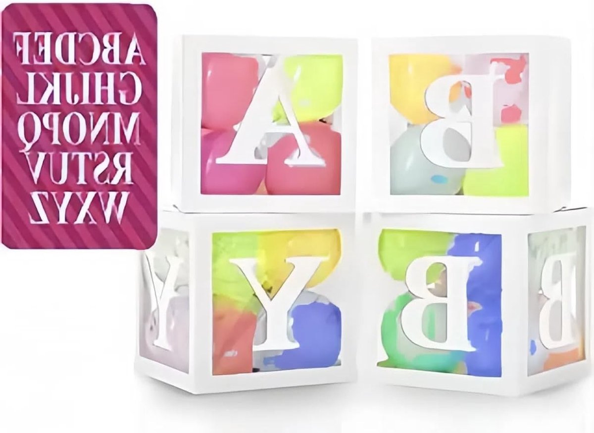 Ballonnen Dozen voor Babyshower en Verjaardagsfeest - Transparant met Letters - DIY - Babyshower Decoratie met 30 Letters