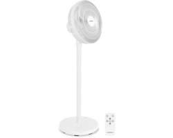 VONROC Vloerventilator – 3 snelheden – incl. afstandsbediening – timer – verstelbaar in 3 hoogtes – wit