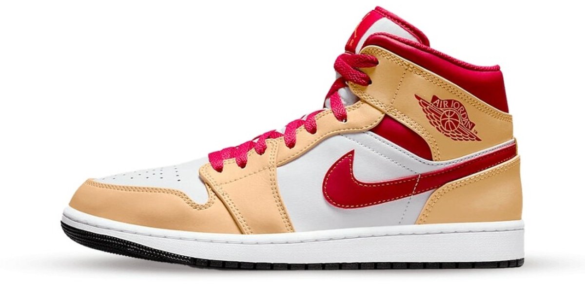 Air Jordan 1 Mid Beige White Red - Maat 40