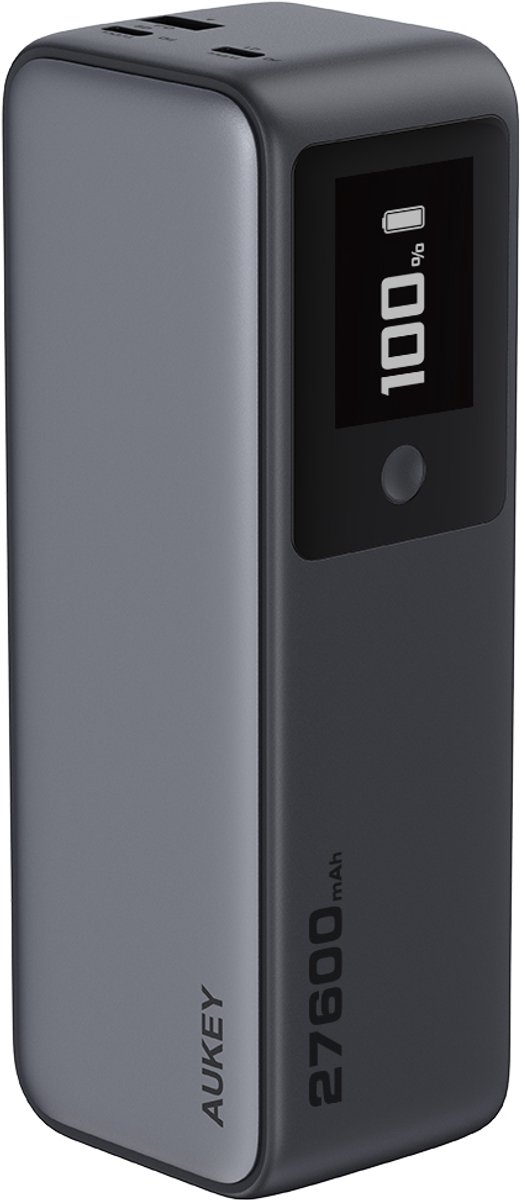 AUKEY PB-Y63 - Ultra snelle en krachtige powerbank van 27.600mAh - 140W - Laadt 2 PC's tegelijkertijd op - Storm Gray