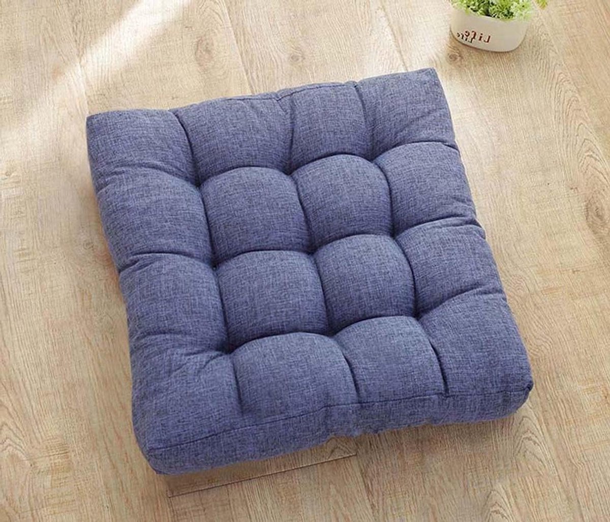 Stoel Zitkussen - Zitmat Kussen - Comfortabel Zitten - Extra Dikke Vulling - 53x53 cm - Bl