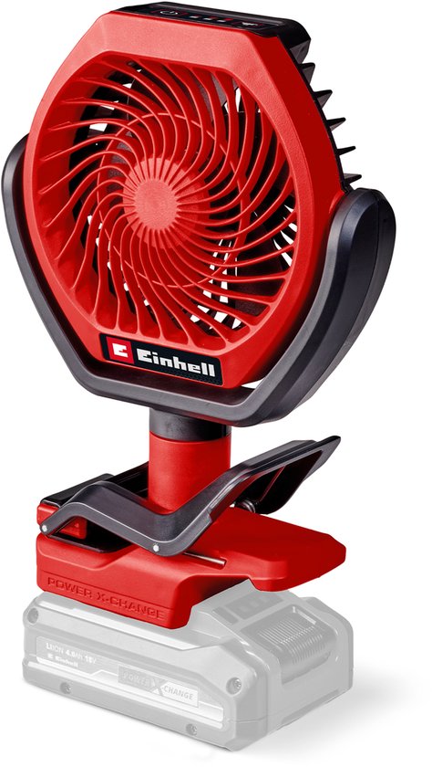 Einhell Accu Ventilator 18V Power X-Change, Brushless motor, 3 snelheden, 300° draaibaar, compact, zonder accu