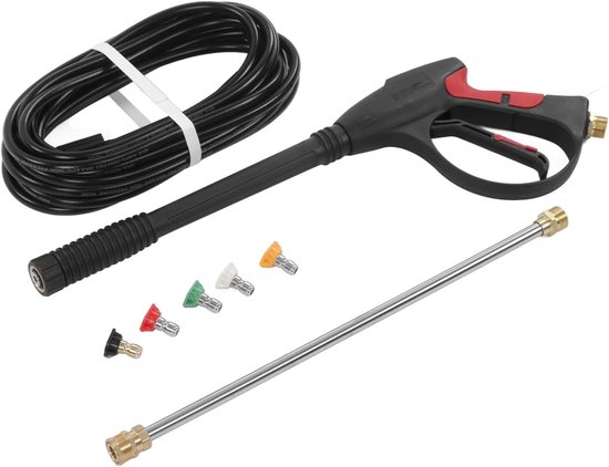 Hogedrukreiniger - Power Cleaner - Voertuigen Reinigen - 4000PSI Hoge Druk - 5 Mondstuk Tips - Zwart — afbeelding 4