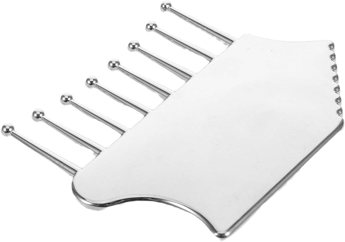 Gua Sha Gezichtstool - Schraapmassage Instrument - Ontspanning Lichaam - Ergonomische Gebogen Koppen - 93 x 75 cm - Metaal
