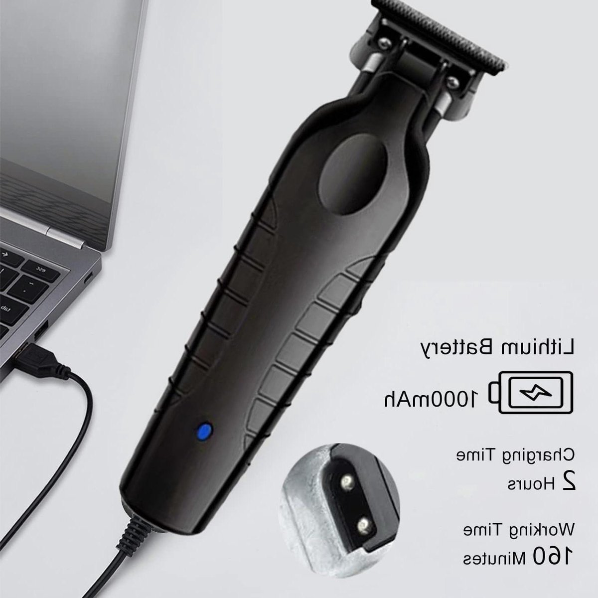 Haartrimmer Set - Gereedschap Baardtrimmer - Persoonlijke Verzorging - Huidvriendelijke Bladen - 1200mAh - Zwart