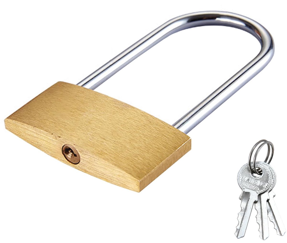Cosensi- Hangslot Hoog Veiligheid - Messing Hangslot - Cijferslot - Hangslot met Sleutel - Universaal Hangslot - 60mm Afmeting - Slot