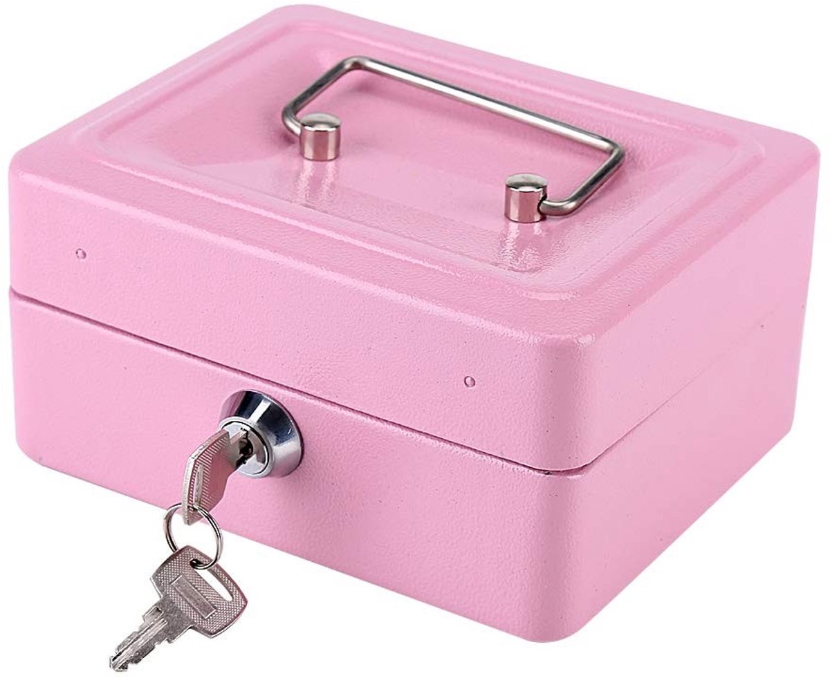 Dailygoods- Geldopslag Kluis - Sleutelslot - 6 Compartimenten - Mini-formaat - Roestvrij Staal - Afsluitbare Beveiligingsdoos