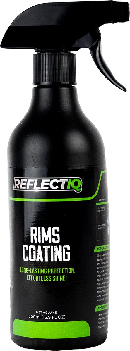 ReflectIQ Rims Coating – 500 ml – Hydrofobe Velgcoating – Bescherming tegen Remstof, Vuil en Pekel – Voor Aluminium, Chroom en Stalen Velgen