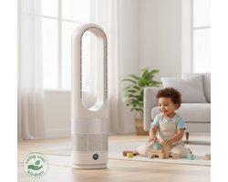 Ryze3 WindForce Ventilator - Bladeless Fan - Torenventilator - Electrisch - 8 Snelheden - 30W - 8000RPM – 80 Graden Draaibaar - Wit