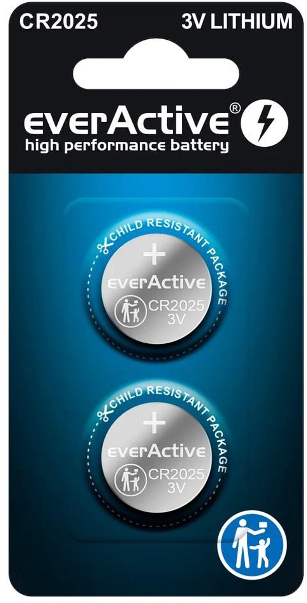 everActive CR2025 Lithium Knoopcel Batterij 2 Stuks