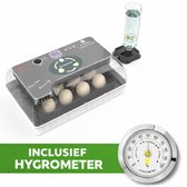 LayZyEgg® Automatische Broedmachine 12 Kippeneieren / 35 Kwarteleieren | Automatisch Keersysteem | Inclusief Zilveren Analoge Hygrometer | Schouwlamp | Extern Waterreservoir | Eierbroedmachine Incubator