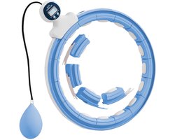 Afmetingen 139x4,5x1cm Lichtblauw Smart Hula Hoop Fitness Hoepel met Gewicht Bal Training Infinity Hula Hoop Afslanken Buikvet Verbranding 360°