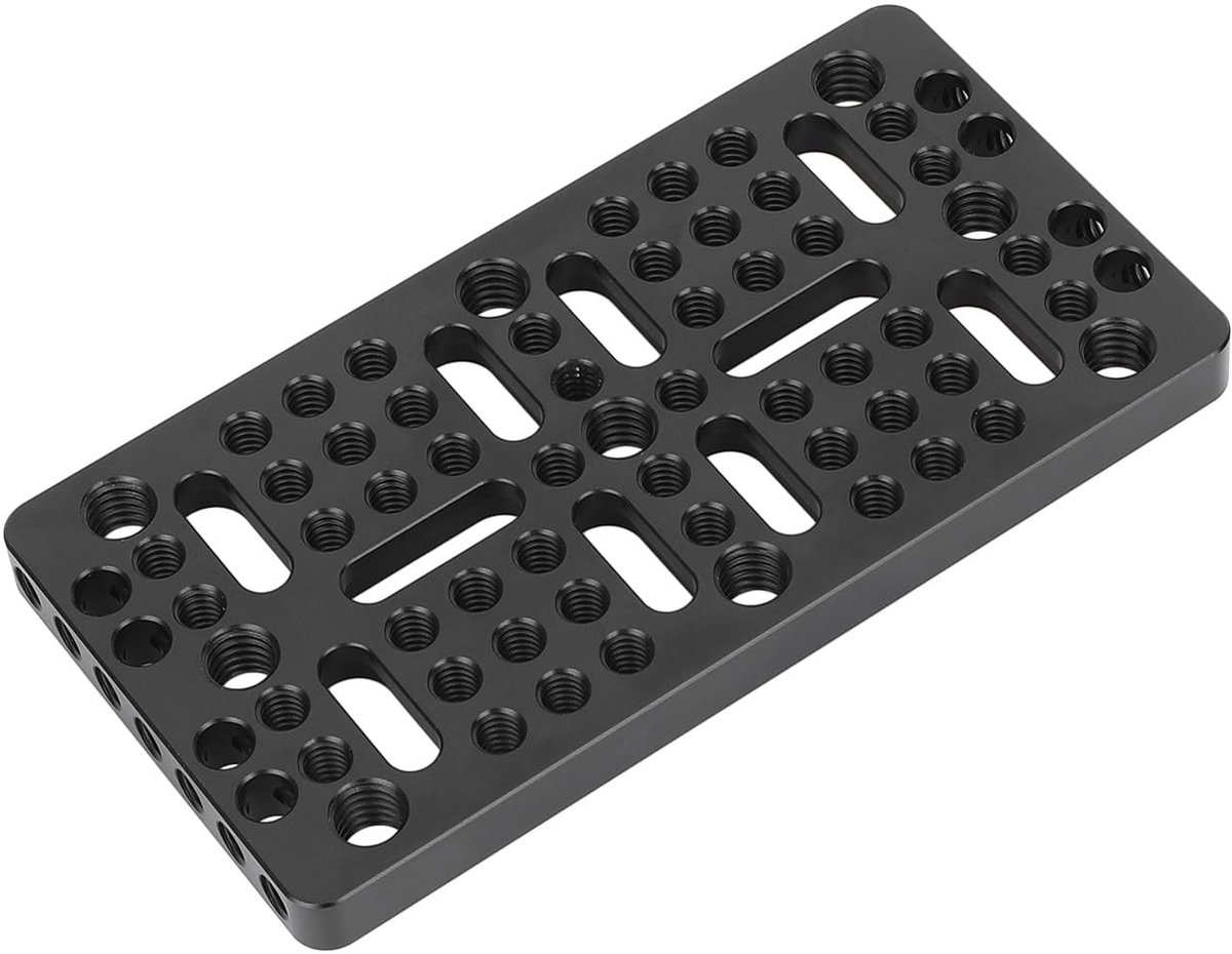 Dailygoods- Montagekaasplaat Aluminium - Bevestigingsmogelijkheden - 1/4"-20/3/8"-16 Schroefdraad - Lichtgewicht - Multifunctioneel - Inclusief Inbussleutel - Montageplaat