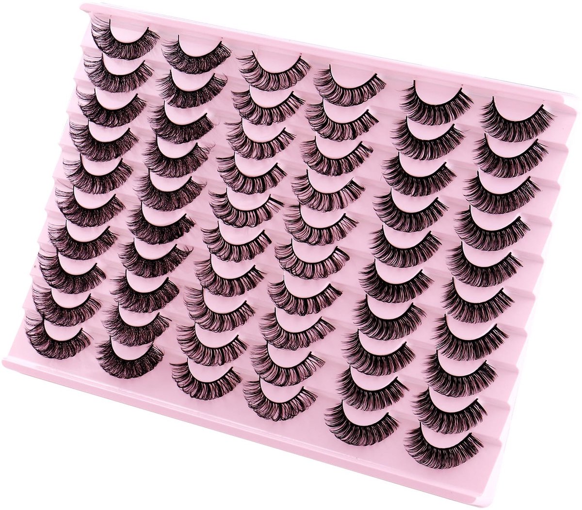 Dailygoods- Valse Wimpers 30 Paar - 3D Volume - Zwart - Pluizig - Dikke Wimpers - Herbruikbaar - Nepwimpers
