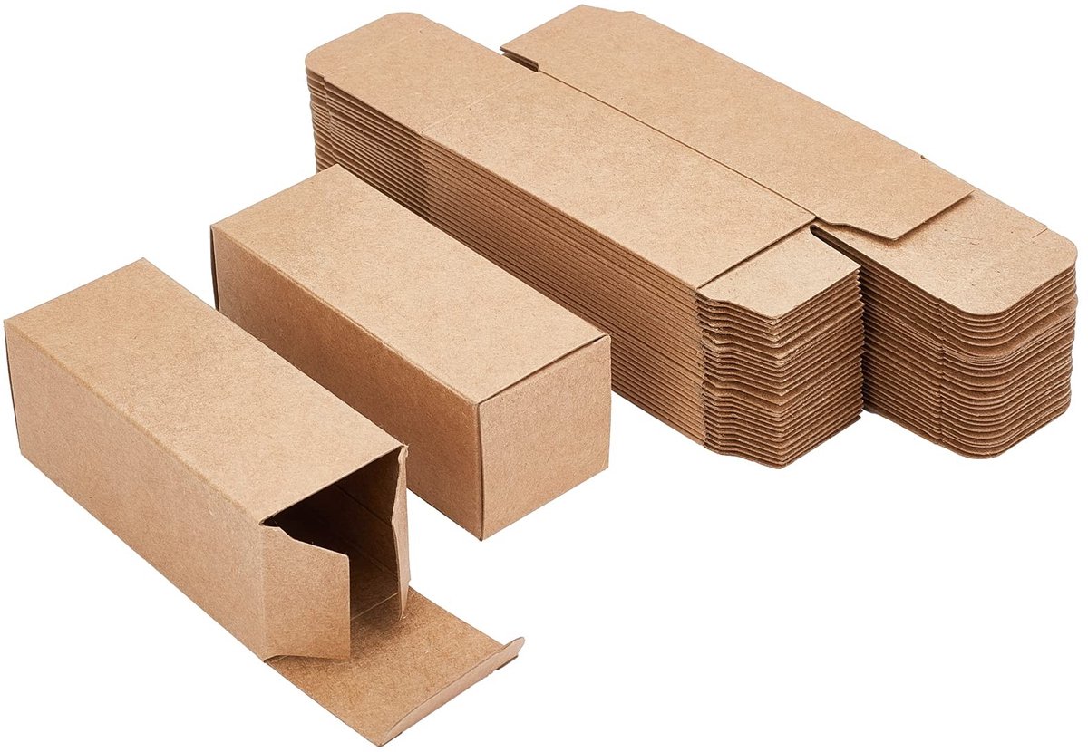 Dailygoods- Geschenkdoos 45 Stuks - Kraftpapier - Bruin - Geschenkverpakking - Cadeauverpakking - 9,1 x 3,7 x 3,6 cm - Stevig en Duurzaam - Verpakkingsdozen