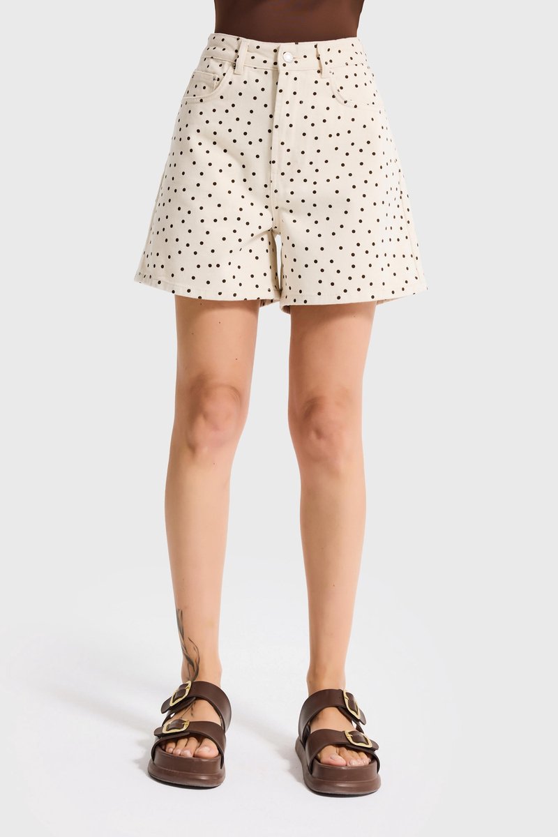 It's Basic - POLKA MINI DENIM SHORTS