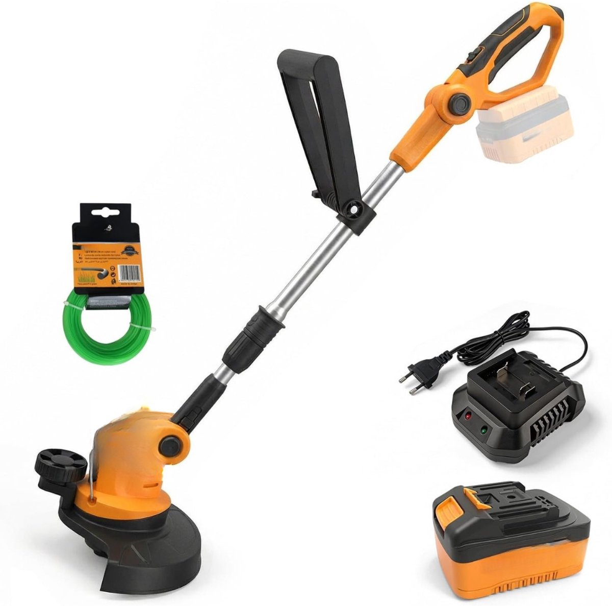 QUOVO® Kantenmaaier - Grasmaaier - Accugrasmaaier - Oranje/Zwart - 100cm x 10cm x 10cm