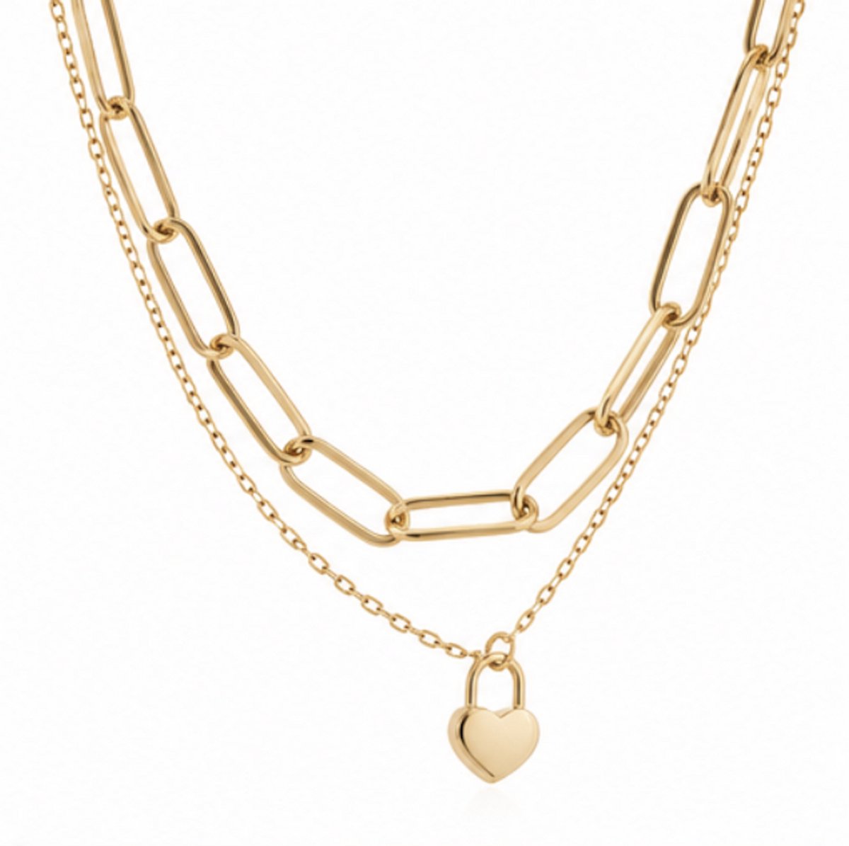 Luxe ketting - verguld - Stijlvolle ketting - Goudkleurig - Roestvrijstalen -Cadeau Voor Vrouwen- cadeau -Valentijn - Liefde - Verrassing