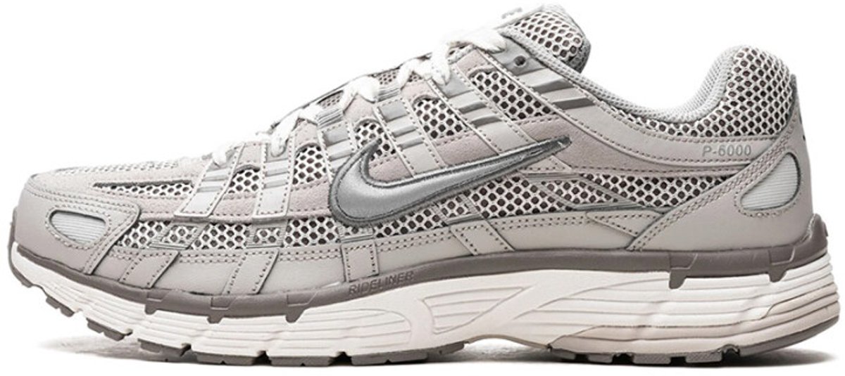 Nike P-6000 PRM Sneakers – Light Iron Ore/Metallic – Mesh & Synthetisch Zilver