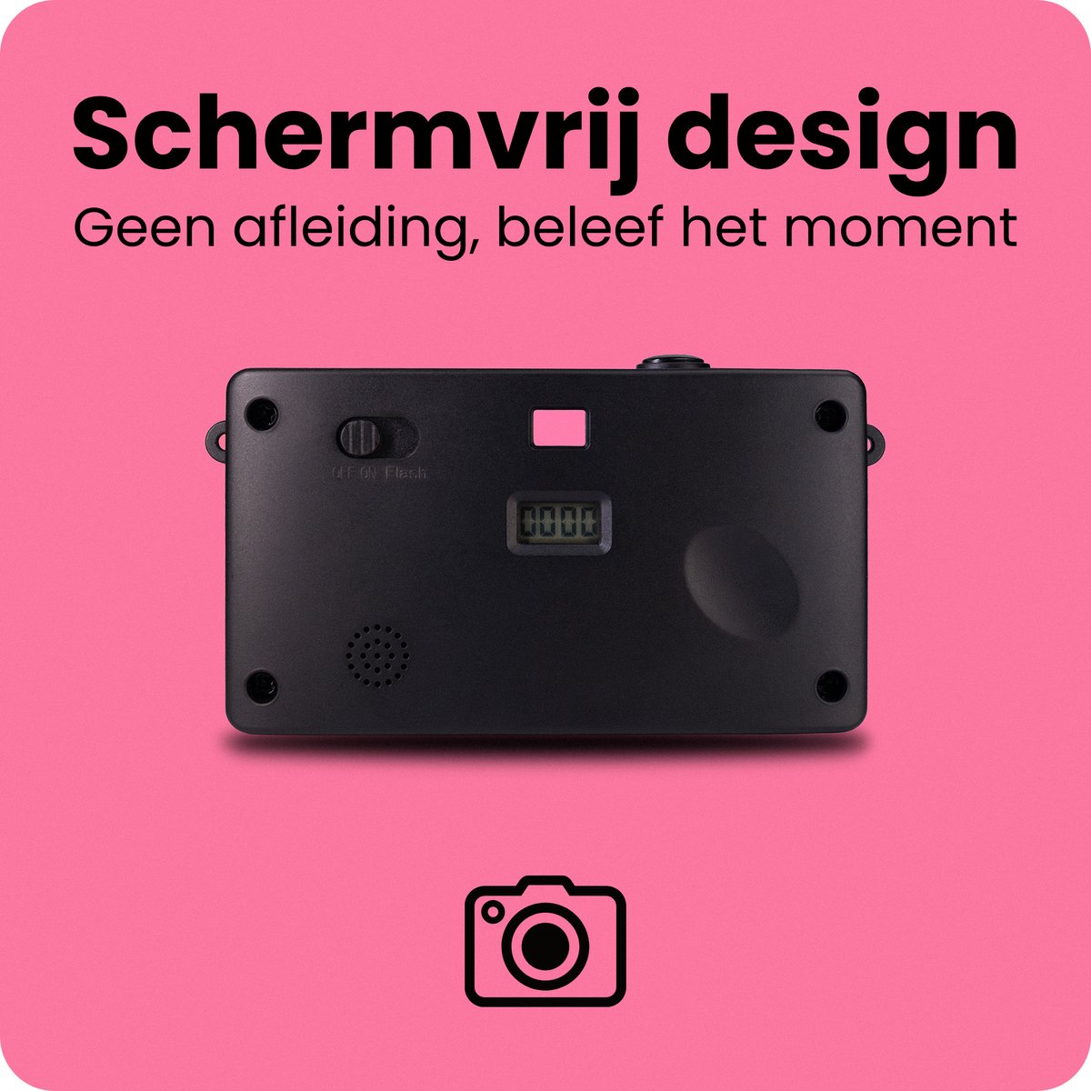 Campsnap Digitale Camera - Schermvrije Retro Fotocamera - 8 Megapixel - 2000 foto's - Minimalistisch Vintage Design - Met Flits - Oplaadbaar - 4GB - Roze thumbnail 4