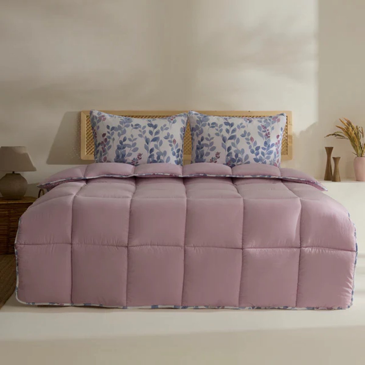KARACA LEAF MULTICOLOR 2 PERSOONS COMFORTER SET 200X200+ 2x50X70