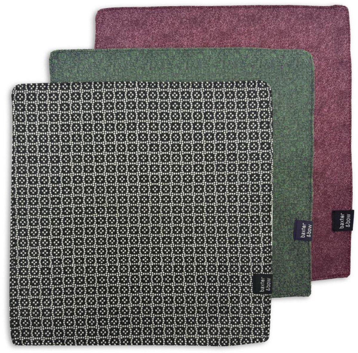 Baxter & Bow - Pochet Set Heren - 3 Stuks - Retro Roots