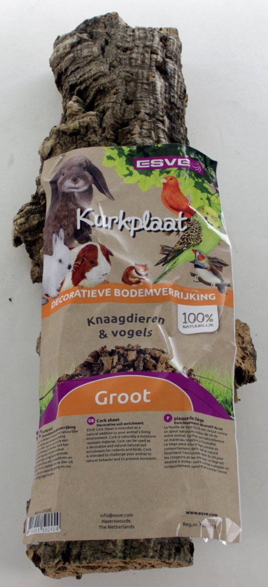 ESVE Kurkplaat | natuurlijke verrijking voor verblijf | maat Medium of Large Large