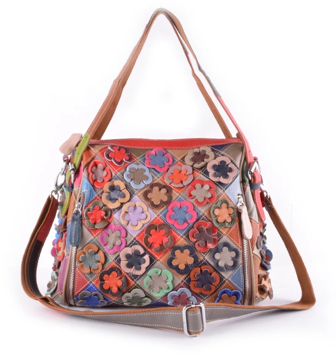 Leren design tas - multi color - 100 % leer - Pomme Chatelaine.NL