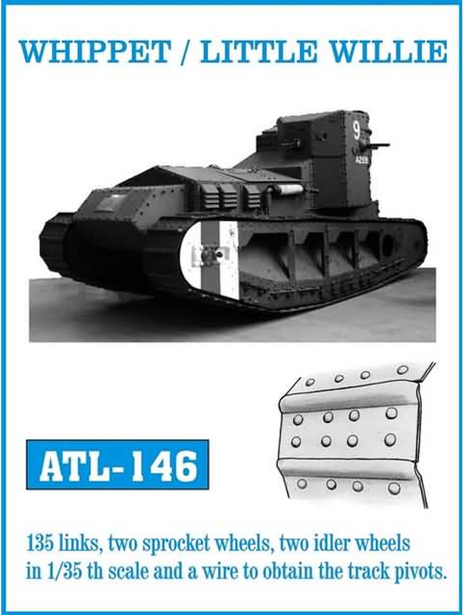 Friul ATL-146 - Whippet / Little Willy - Metalen Rupsbanden 1:35 - Volledig Zelf Te Monteren