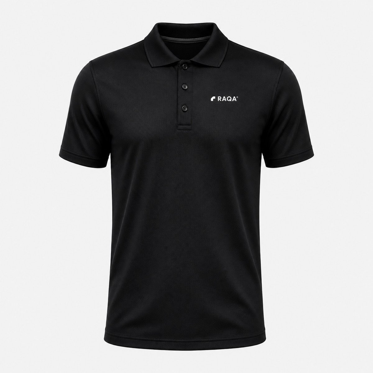 Raqa ® Performance - Padel polo - Tennis polo - Heren - Zwart - Atletische Fit - 100% Polyester Piqué