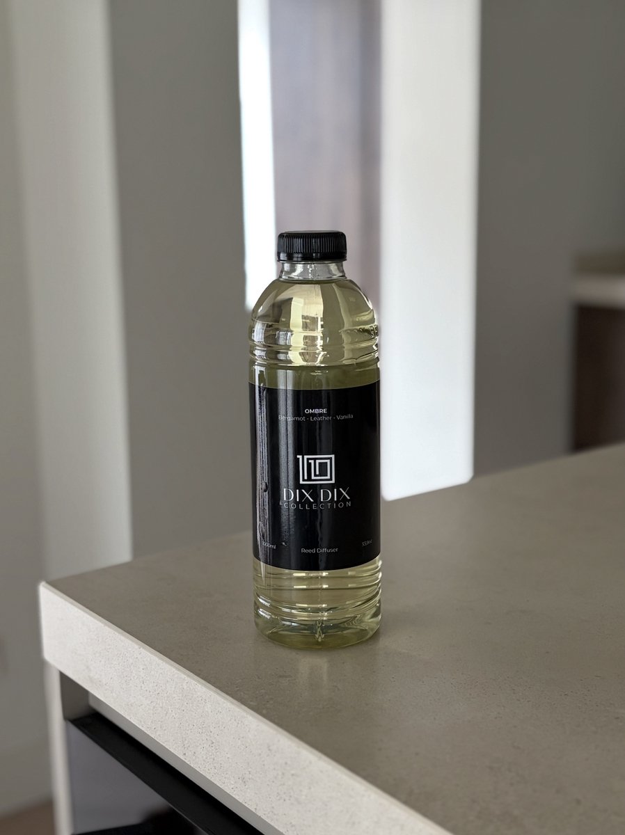 DIX DIX collection Refill reed diffuser OMBRE (1000ml) | - Luxe geurstokjes in beton - Hou