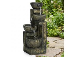 Waterornament - Buiten Tuin Water Fontein - Waterval Ontwerp - Kamerfontein - Tuindecoratie - Met Pomp - 25 x 24 x 60 cm