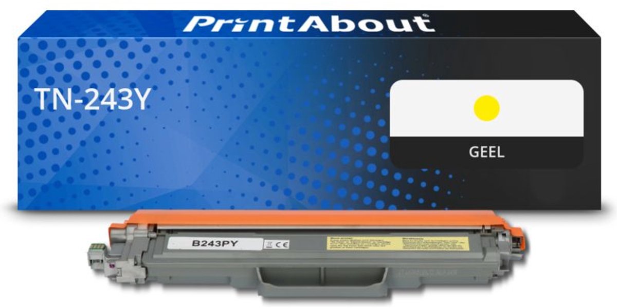 PrintAbout huismerk Toner TN-243Y Geel geschikt voor Brother
