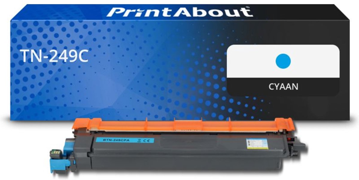 PrintAbout huismerk Toner TN-249C Cyaan geschikt voor Brother