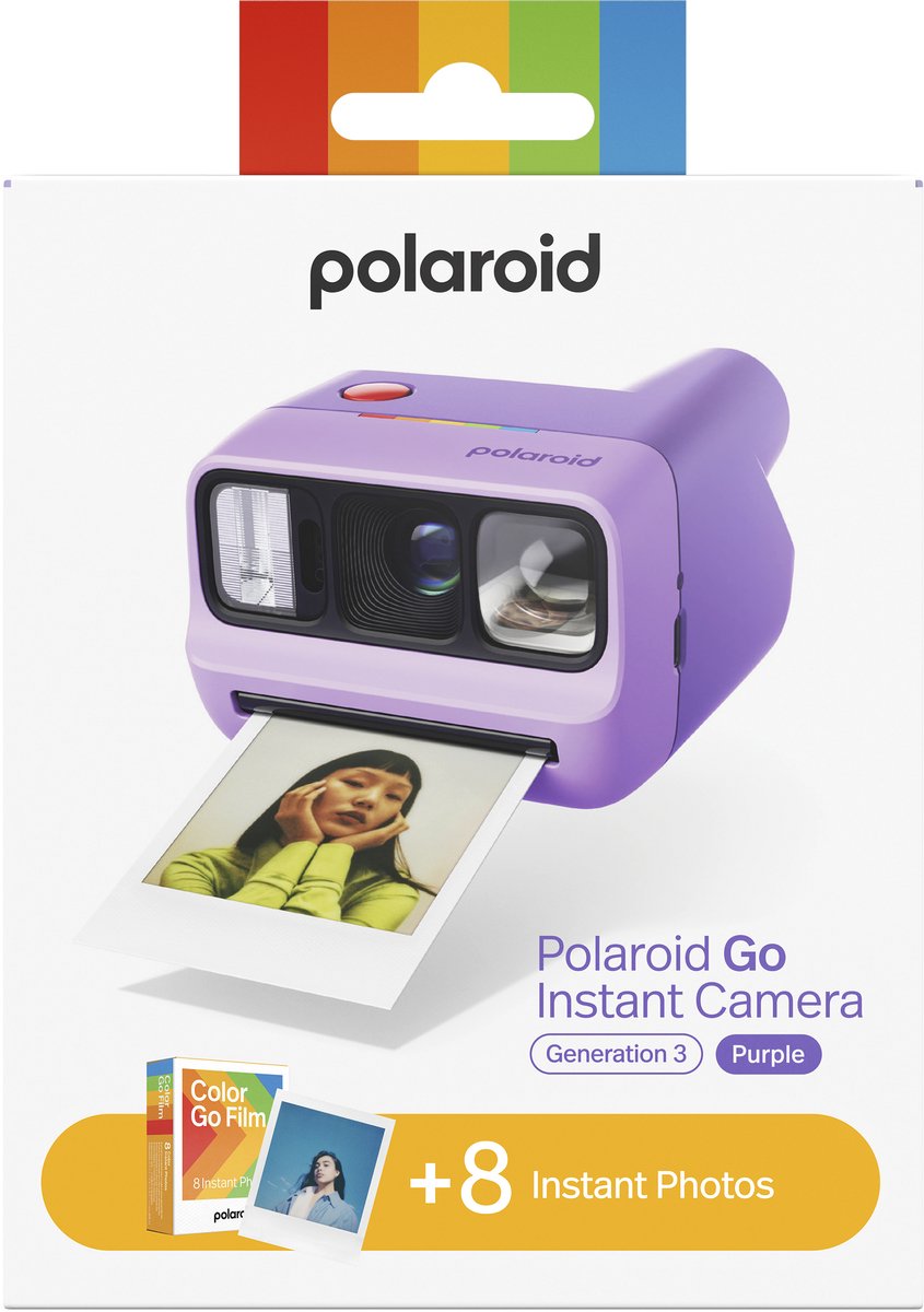 Polaroid Go Gen 3 Purple + Color Film Bundle - 8 Photos