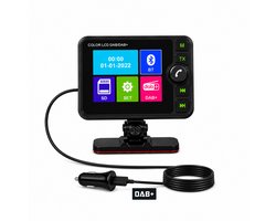DAB+ Adapter Auto met Bluetooth 5.0 – Digitale Radio Ontvanger met 2.8 Inch Kleurenscherm – FM Transmitter – Handsfree Bellen – AUX – Inclusief Antenne